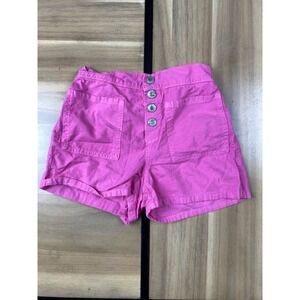 Vintage Flapdoodles Girls‎ Pink Cotton Shorts – Size 5 – High Waist, Made in USA